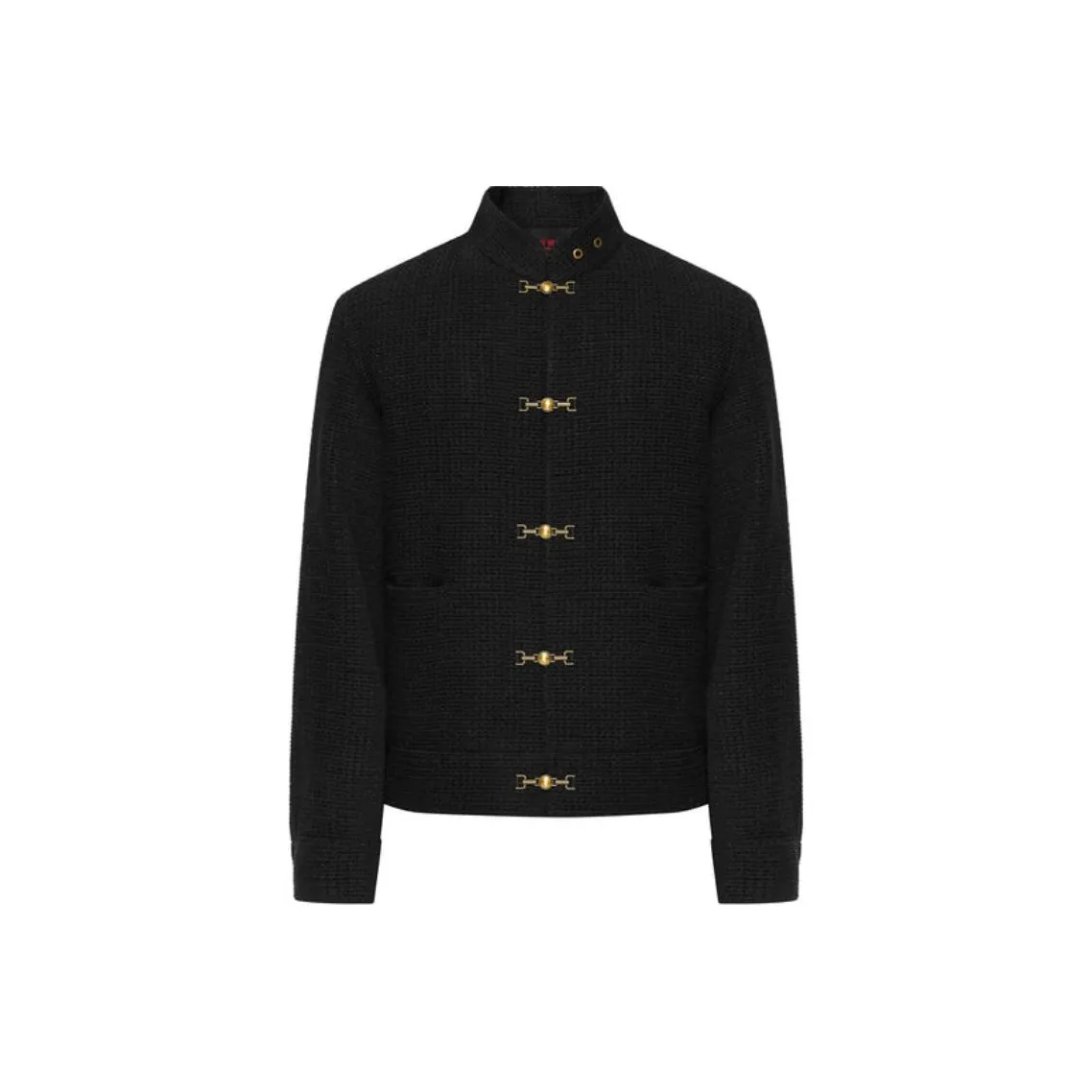 TEAM WANG Design 'Wishing YOU Богатство' Знак Змеи Год Костюм Танга Коллекция SS25 Куртки Пальто Унисекс Черный