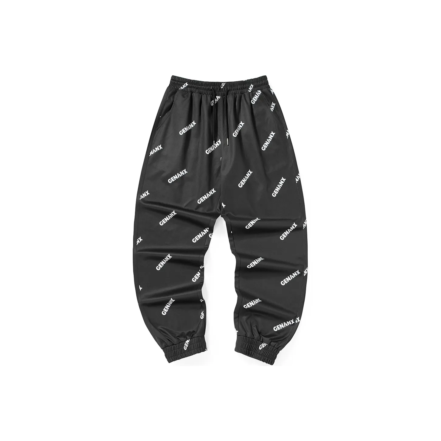 GENANX Штаны с манжетами Спортивные штаны Унисекс Черный
