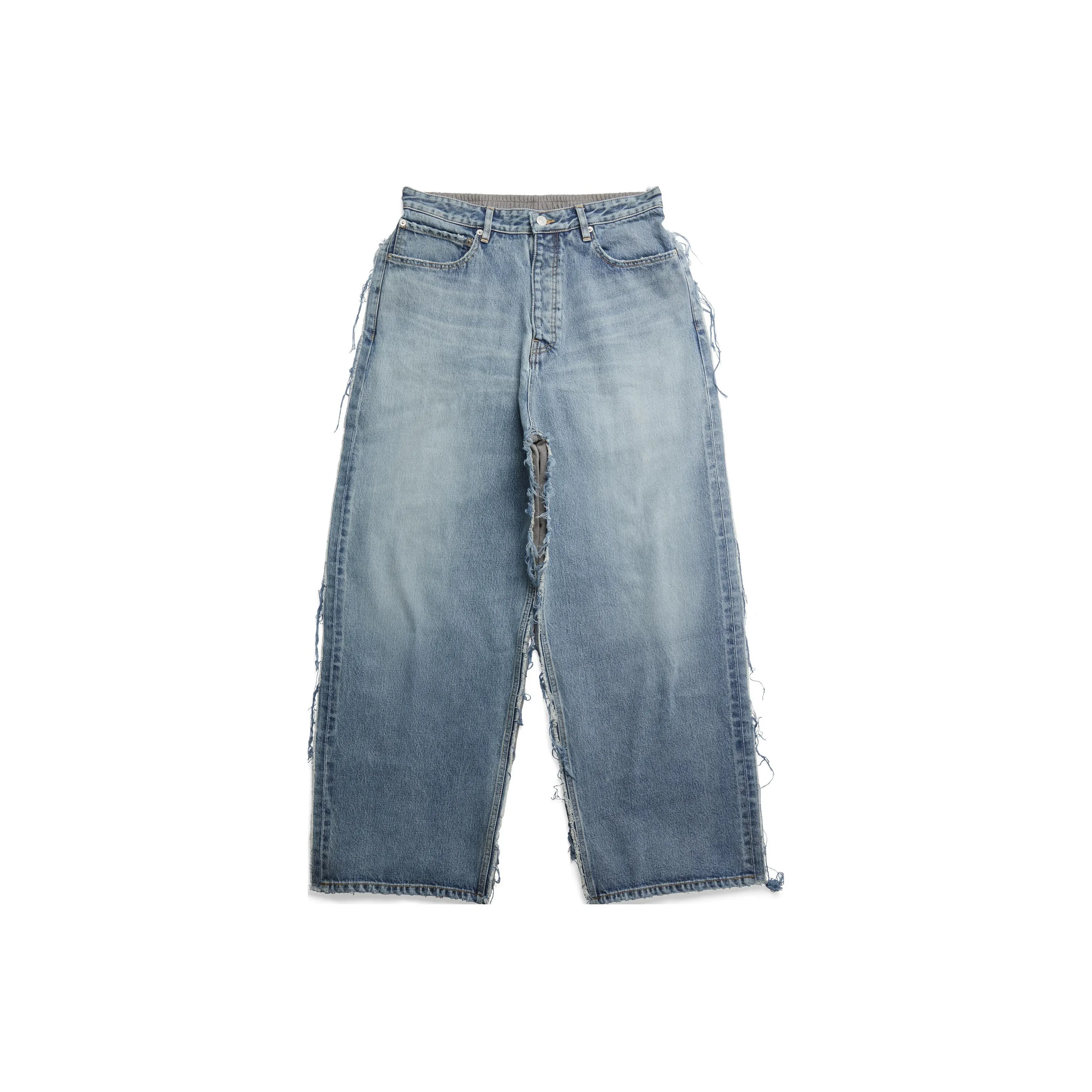 Balenciaga Jeans Loose Fit Style Men's Blue