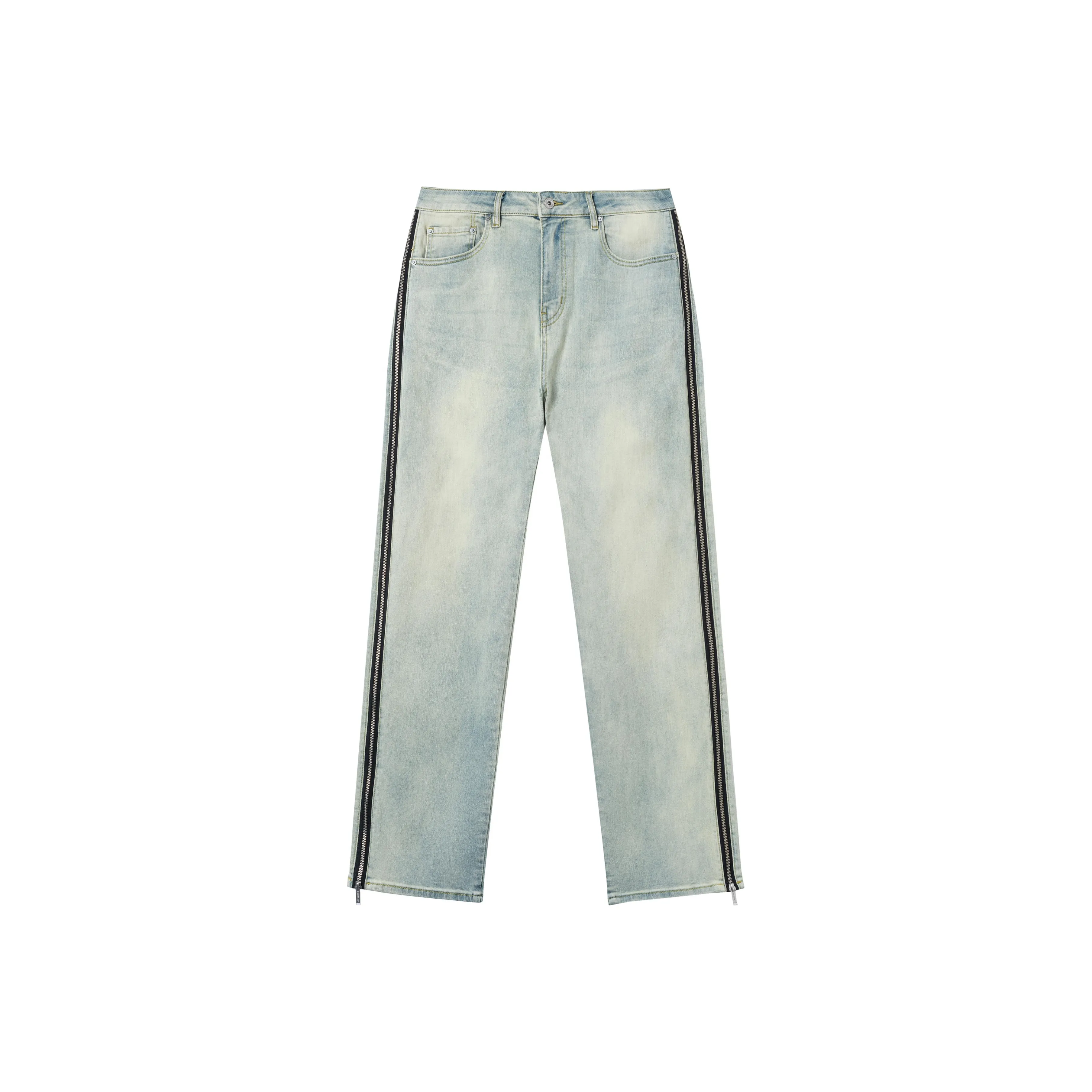 KREATE Джинсы Унисекс Желтый Грязь Деним