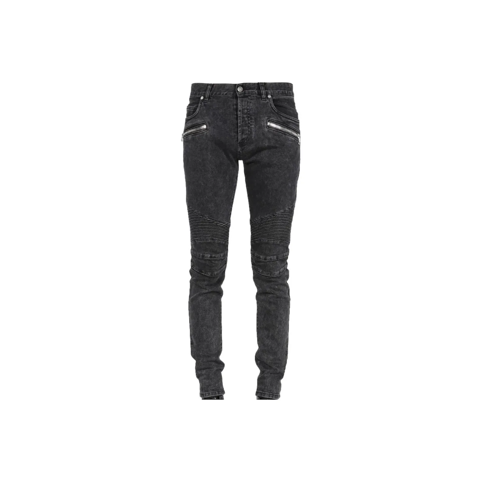 BALMAIN Ribbed Knee Skinny Jeans