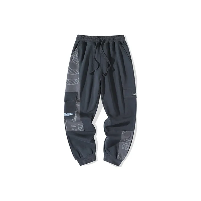 LAMLICKA Knitted Sports Pants Unisex Gray