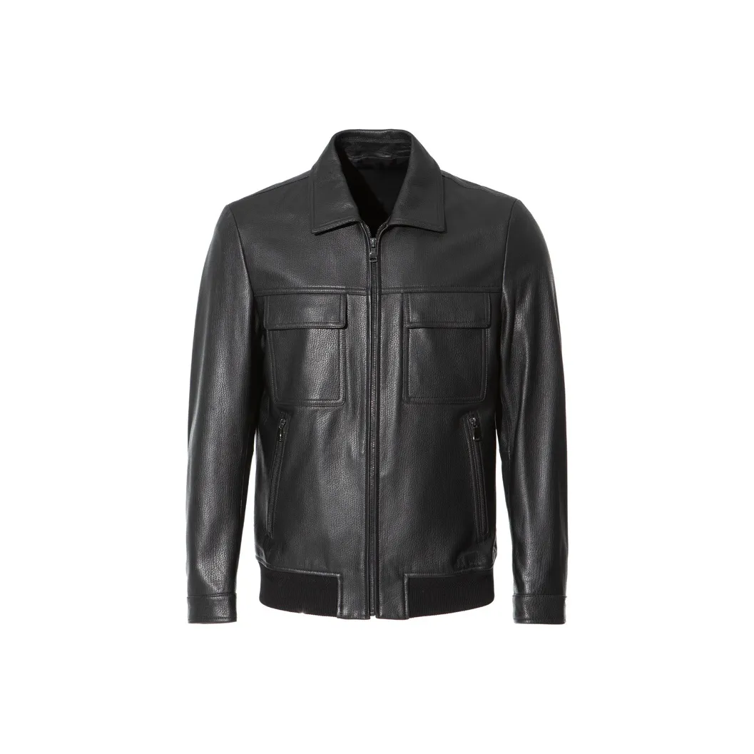 ANDREW MACKENZIE Leather Jackets Men's Black
