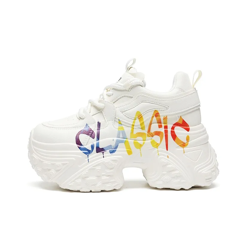 ZHR Little White Bear Устойчивый к истиранию Покрытие Низкий Топ Кроссовки с Толстой Подошвой Женские Бежевые