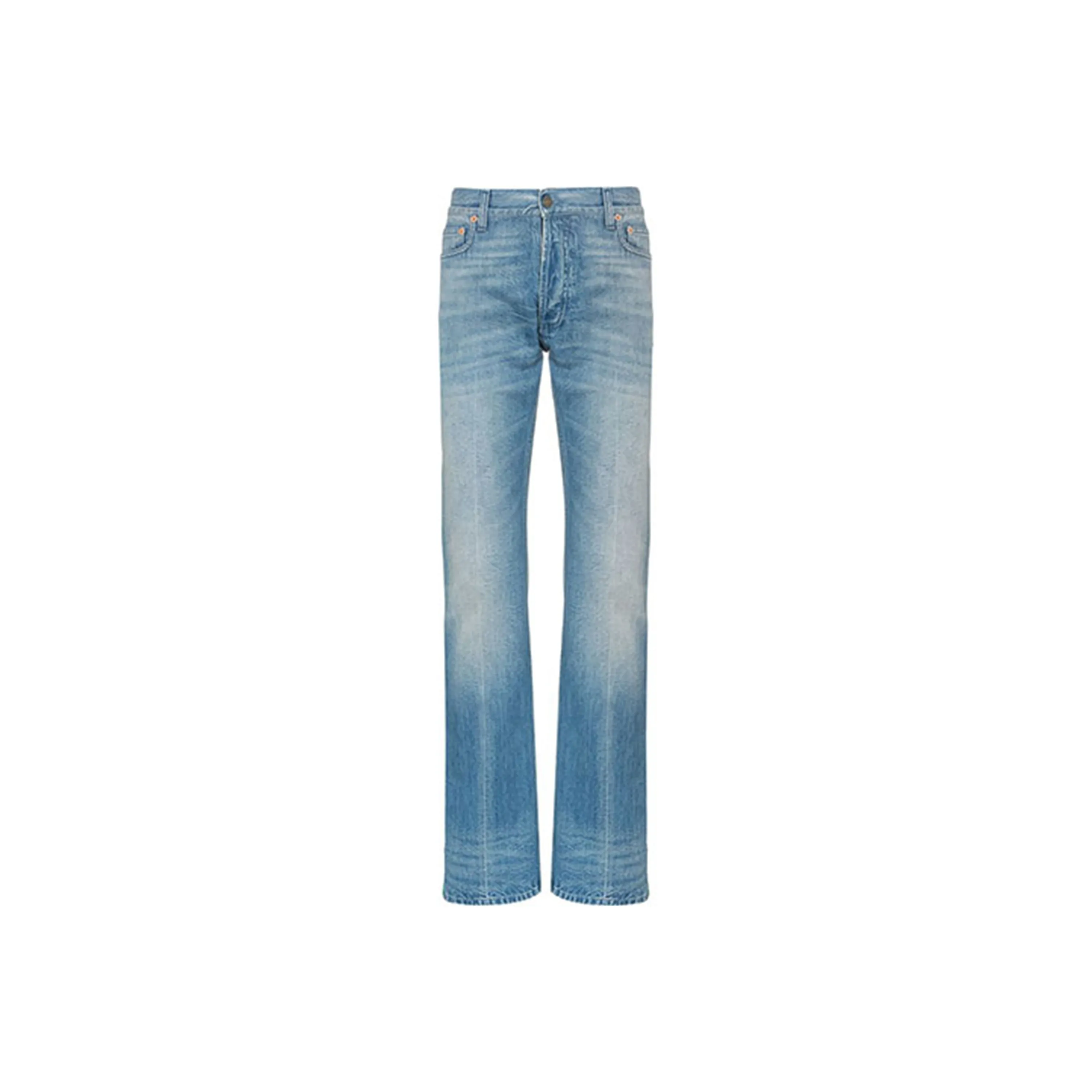 GUCCI Web Trim Embellished Straight Jeans