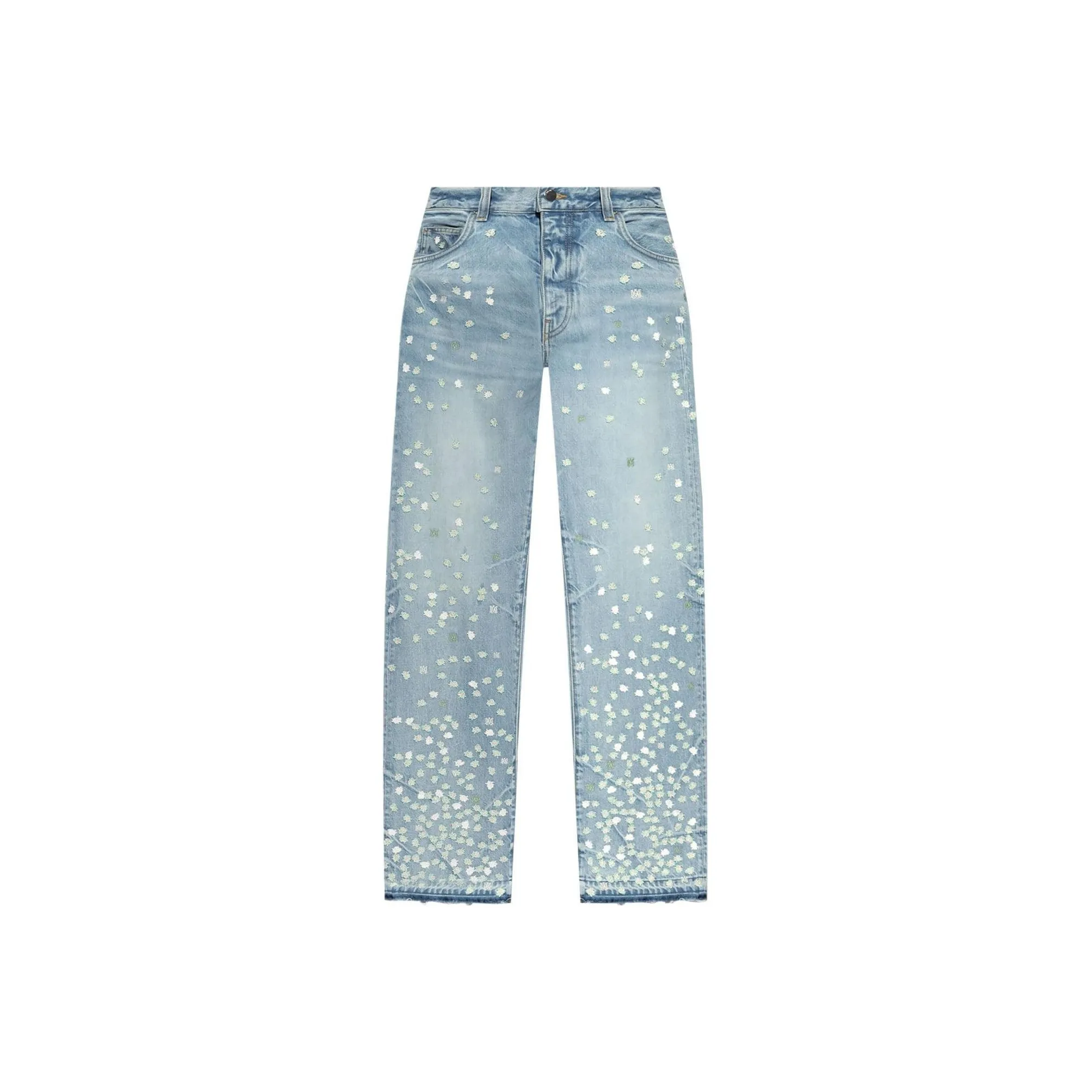 AMIRI Logo Patch Straight Leg Jeans