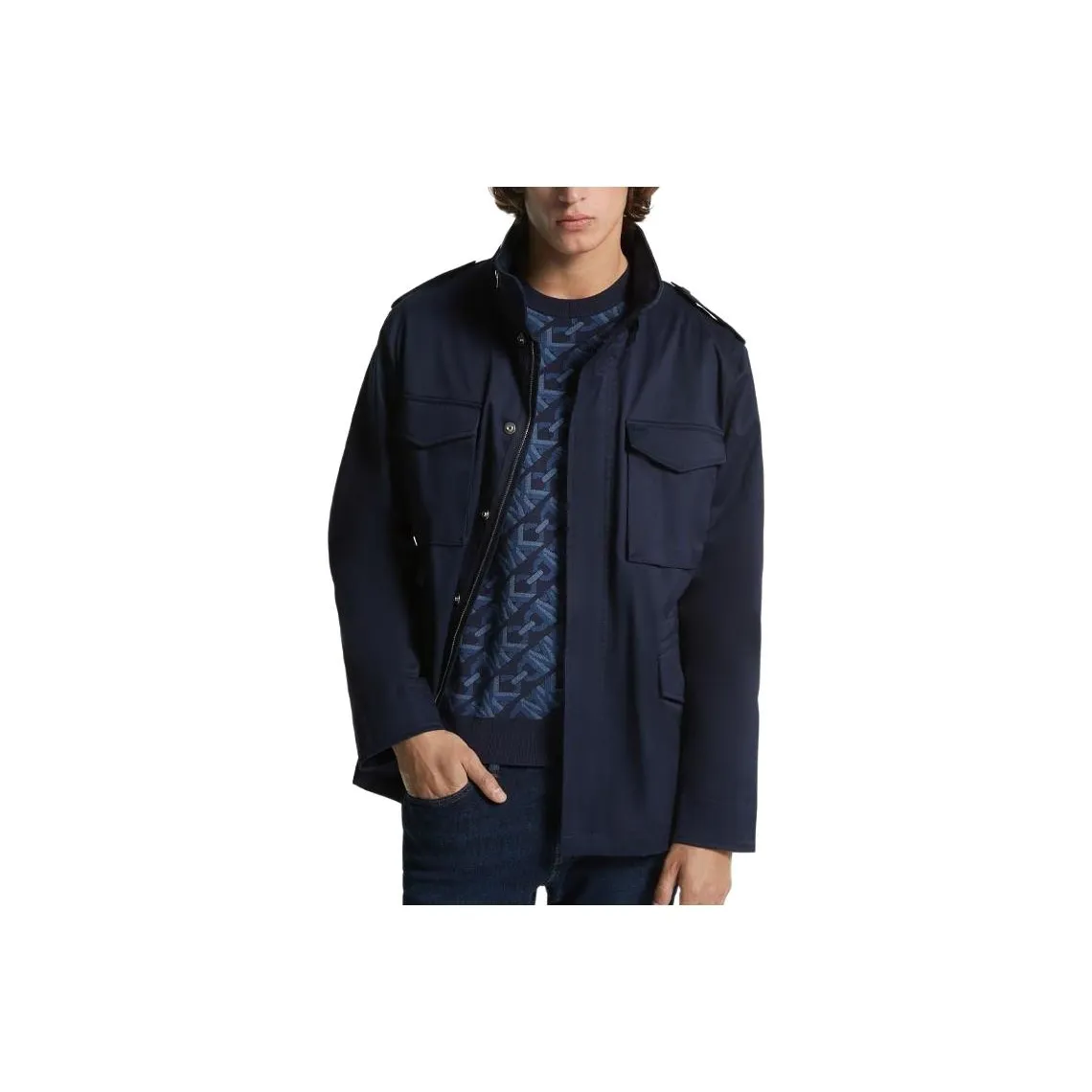 MICHAEL KORS Jackets Burberry & Coats Men's Navy Blue