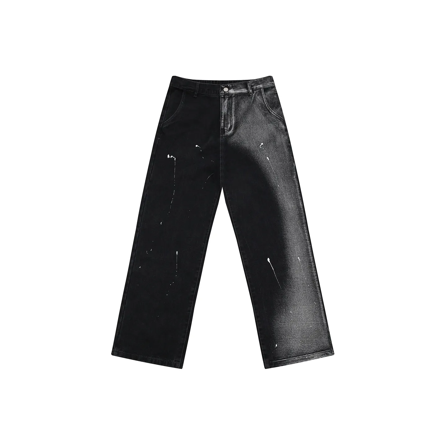 PAULASARA Jeans Unisex Ink Splatter Black