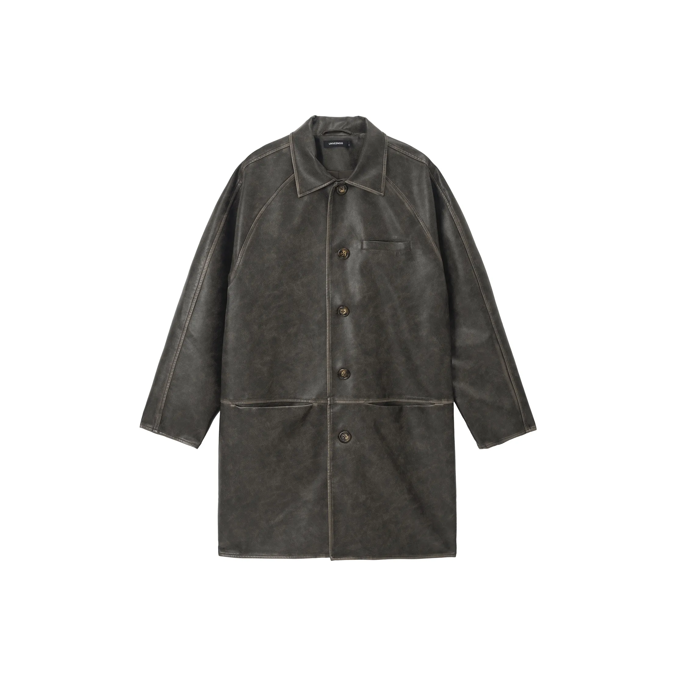 UNVESNO Кожа Куртка Унисекс Темно-сливовый Коричневый