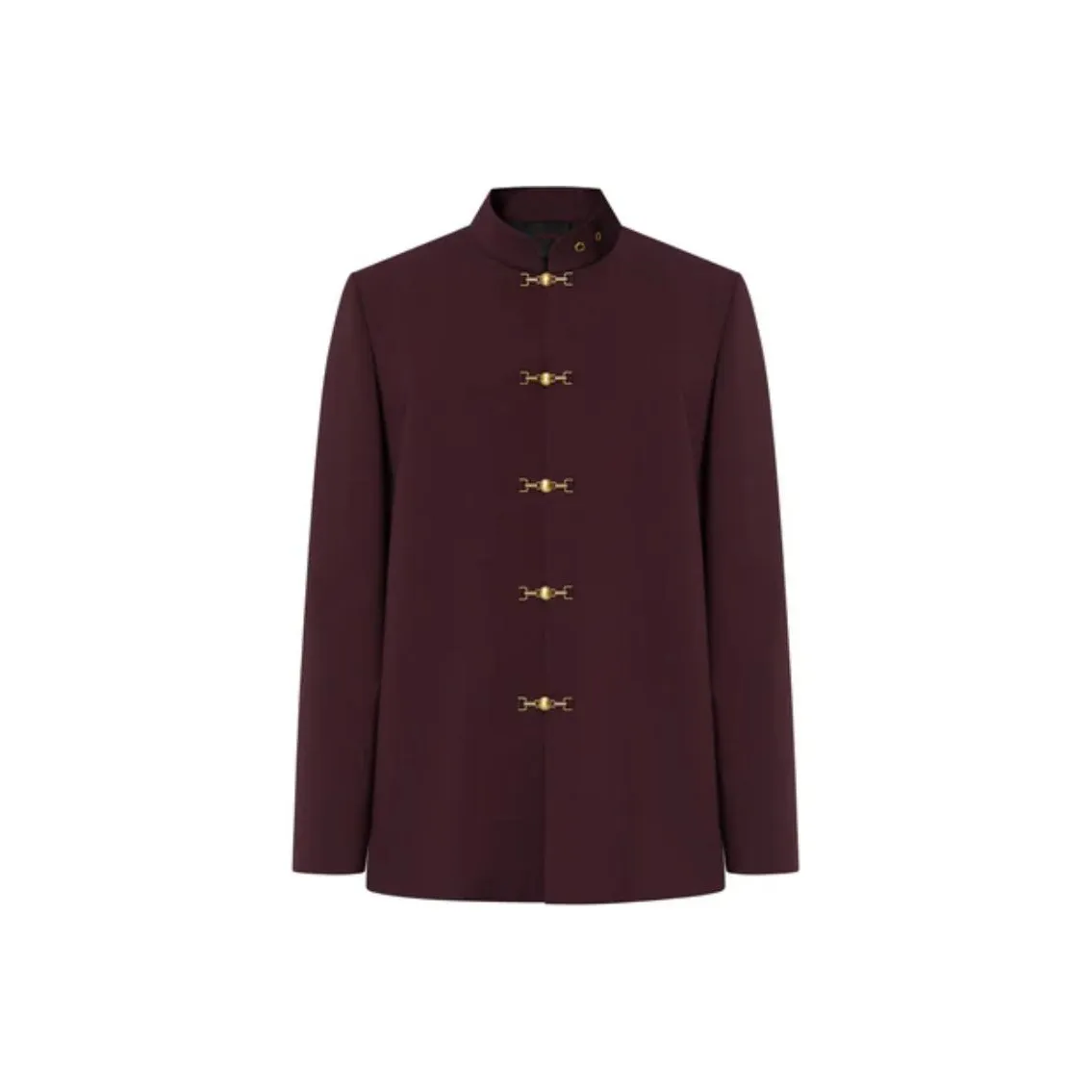 TEAM WANG Design 'Wishing YOU Богатство' Знак Змеи Год Костюм Танга Коллекция SS25 Куртки и Пальто Унисекс Бордовый