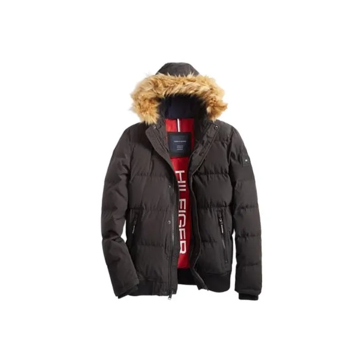 Tommy Hilfiger Хлопковый пуховик Мужской Черный