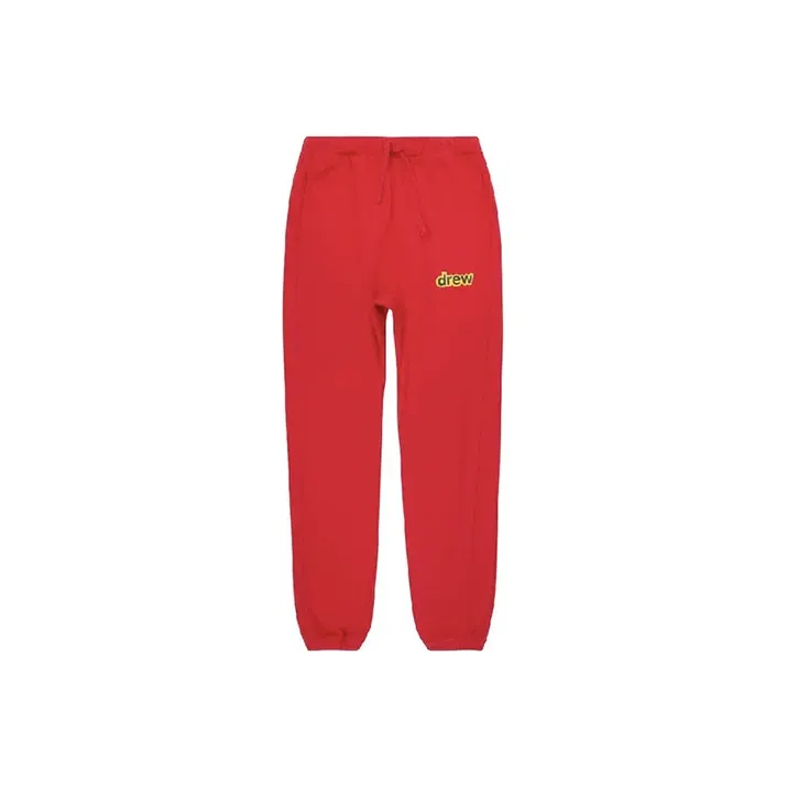 Drew House Letter Logo Series Knitted Sports Pants Unisex Red