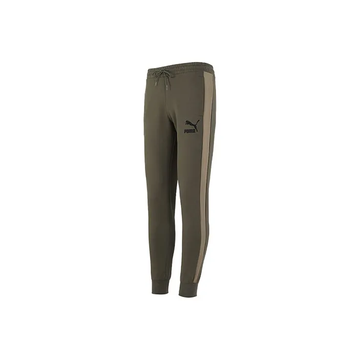 PUMA Knitted Sweatpants Men's Olive Green