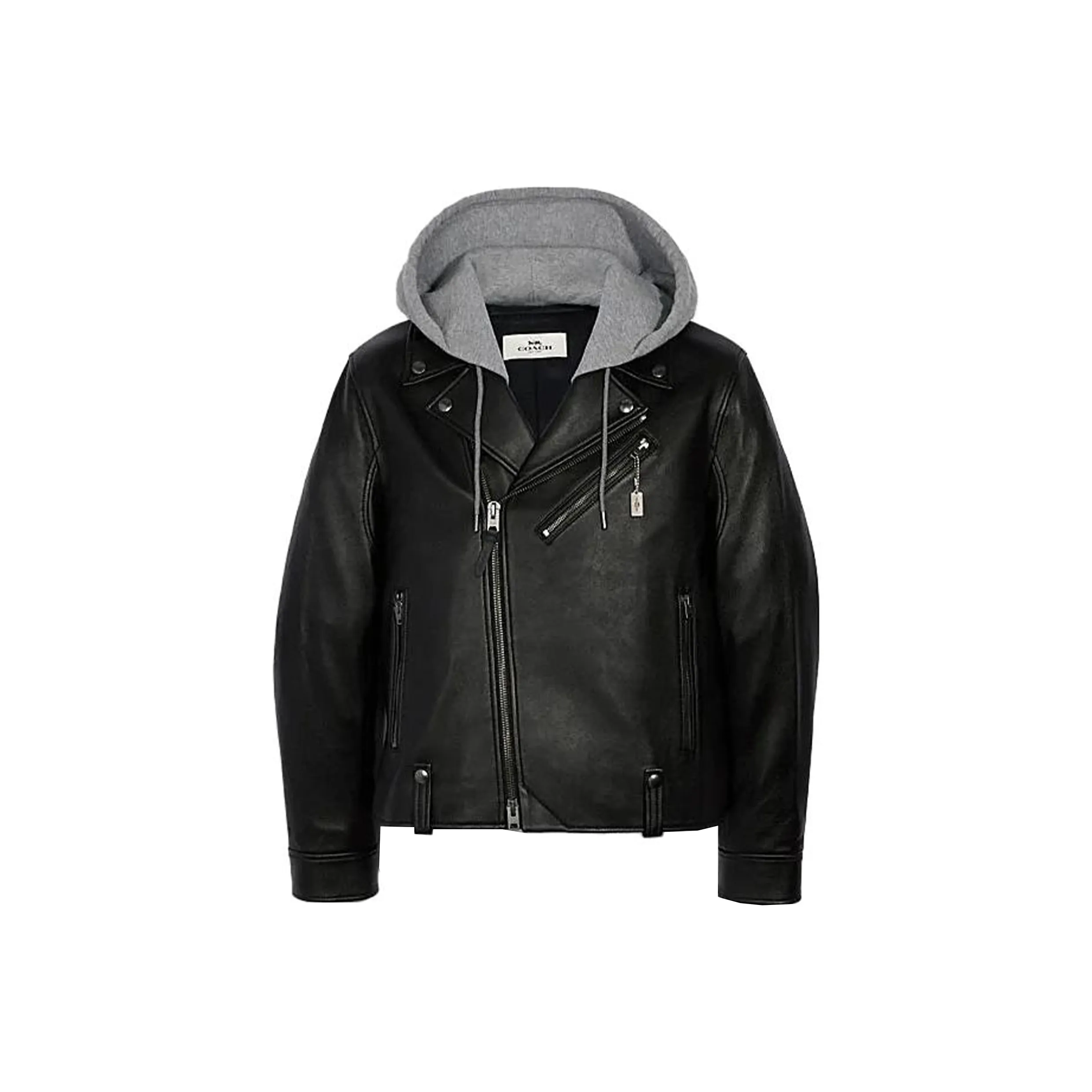 COACH Leather Jacket Men's Black
