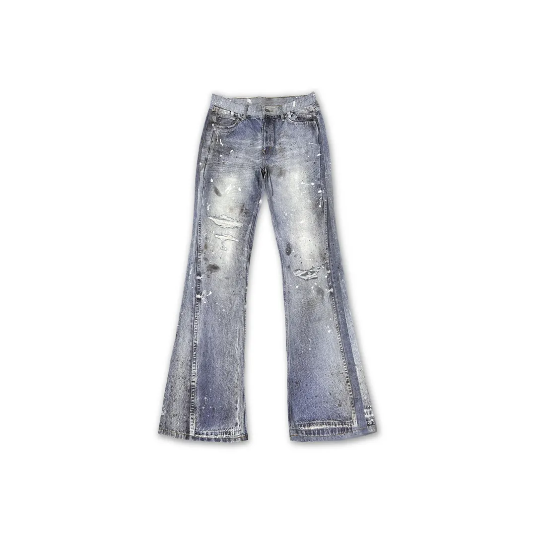 WANNA LAB Джинсы Унисекс Ледяной синий Stain