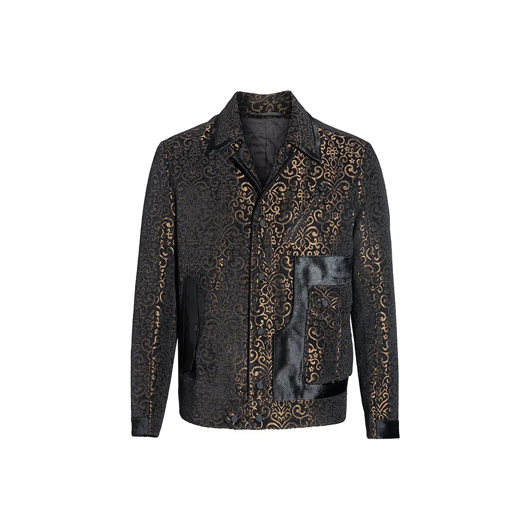 ANDREW MACKENZIE Jackets Coats Men's Black Orange