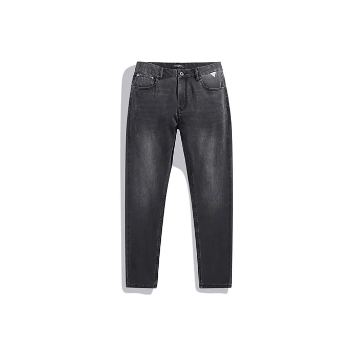 PEACEBIRD MEN Jeans Unisex Gray 1 Tight Fit With Foot Cuff