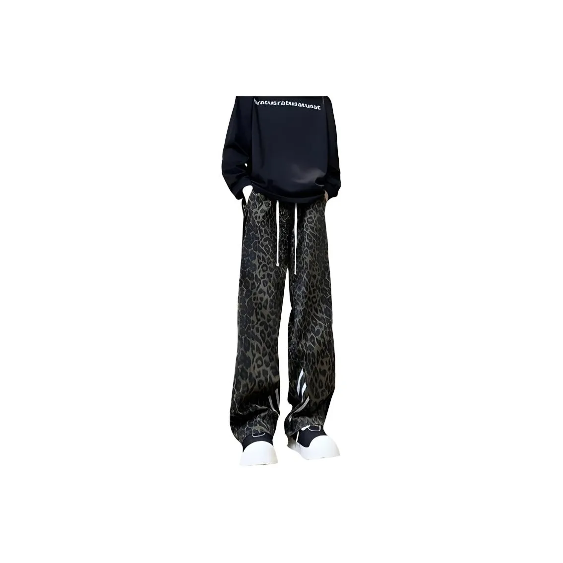 FFOMKE Jeans Unisex Leopard Print