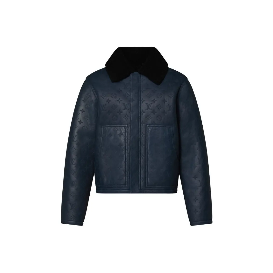 LOUIS VUITTON SS24 Leather Jacket Men's Blue