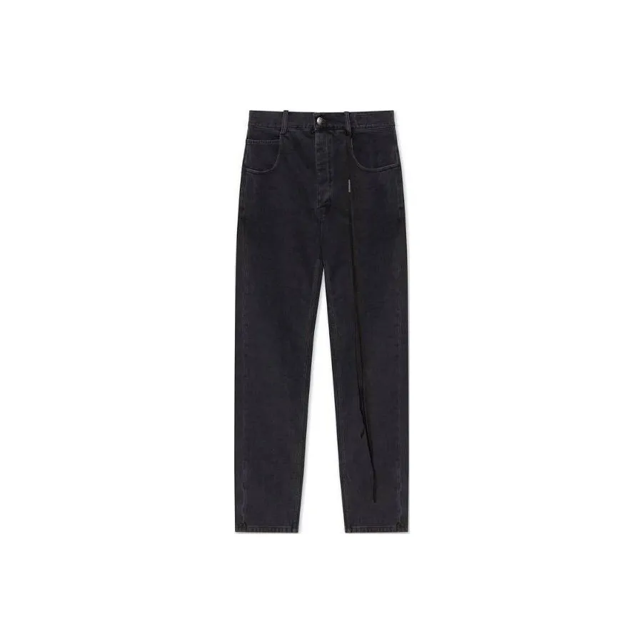 Ann Demeulemeester Straight Leg Strap Detailed Jeans