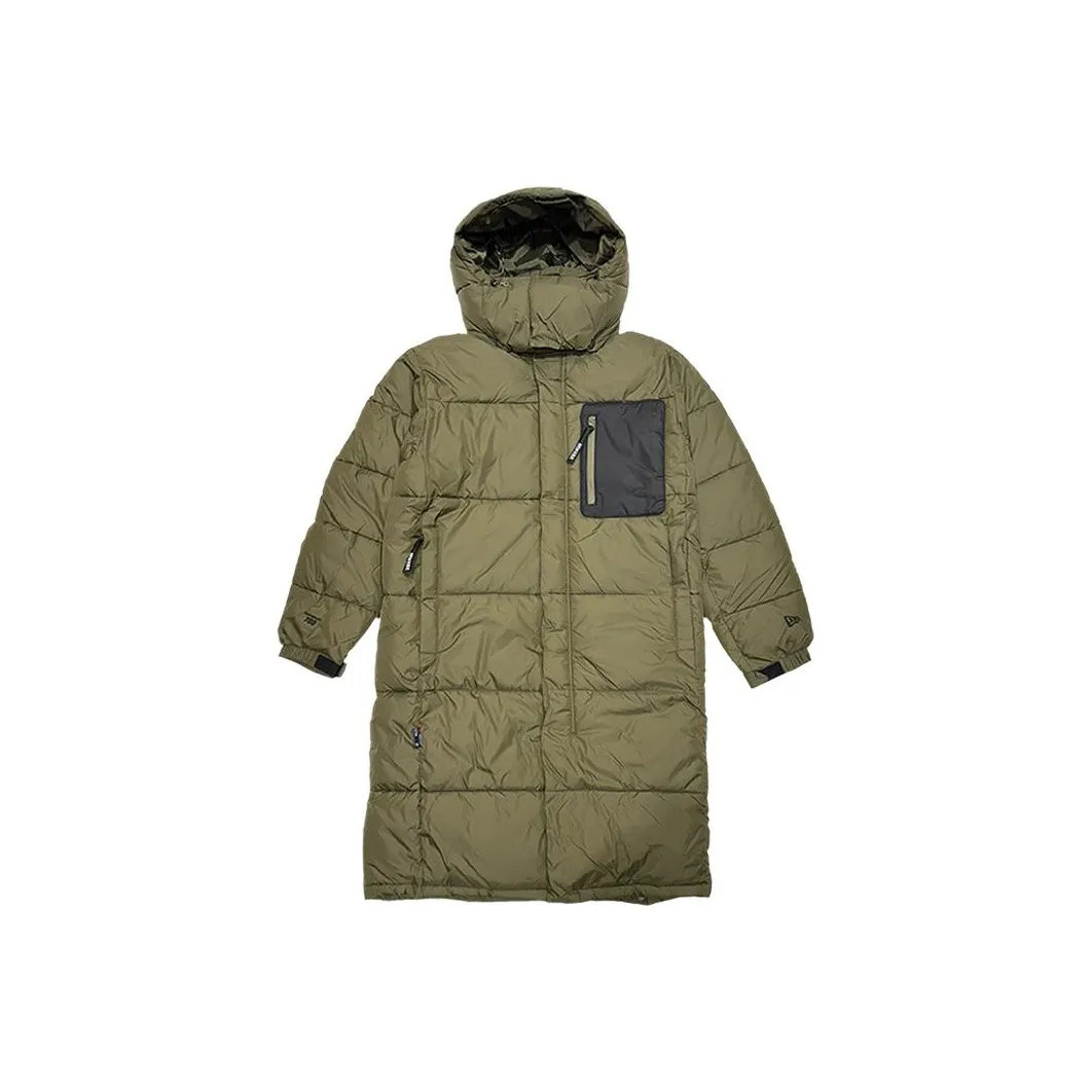 New Era Хлопковый пуховик Унисекс Армейский зеленый