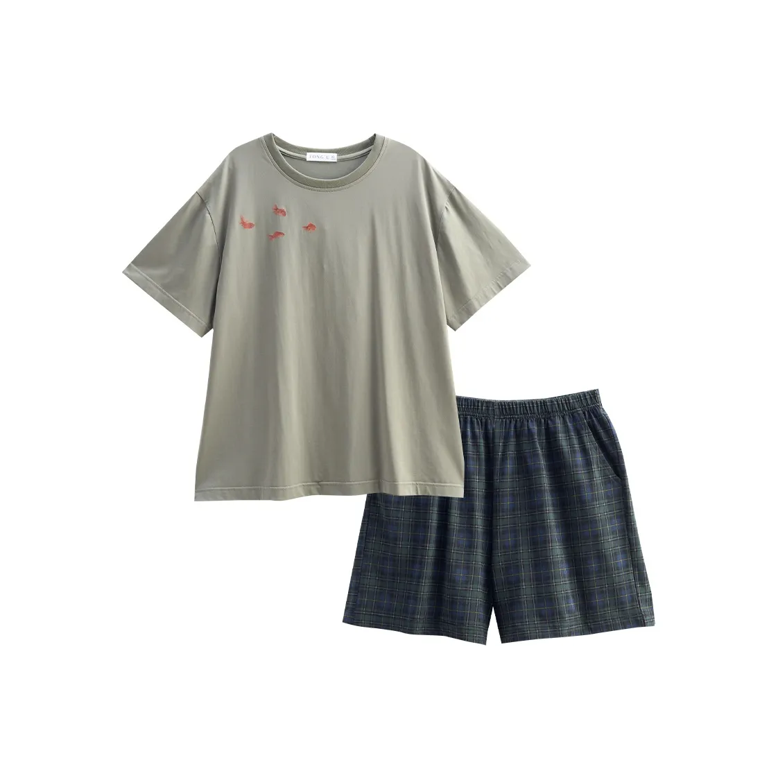 Same Language Пижамный комплект Женские Армейский зеленый · Океанский бирюзовый Клетчатый