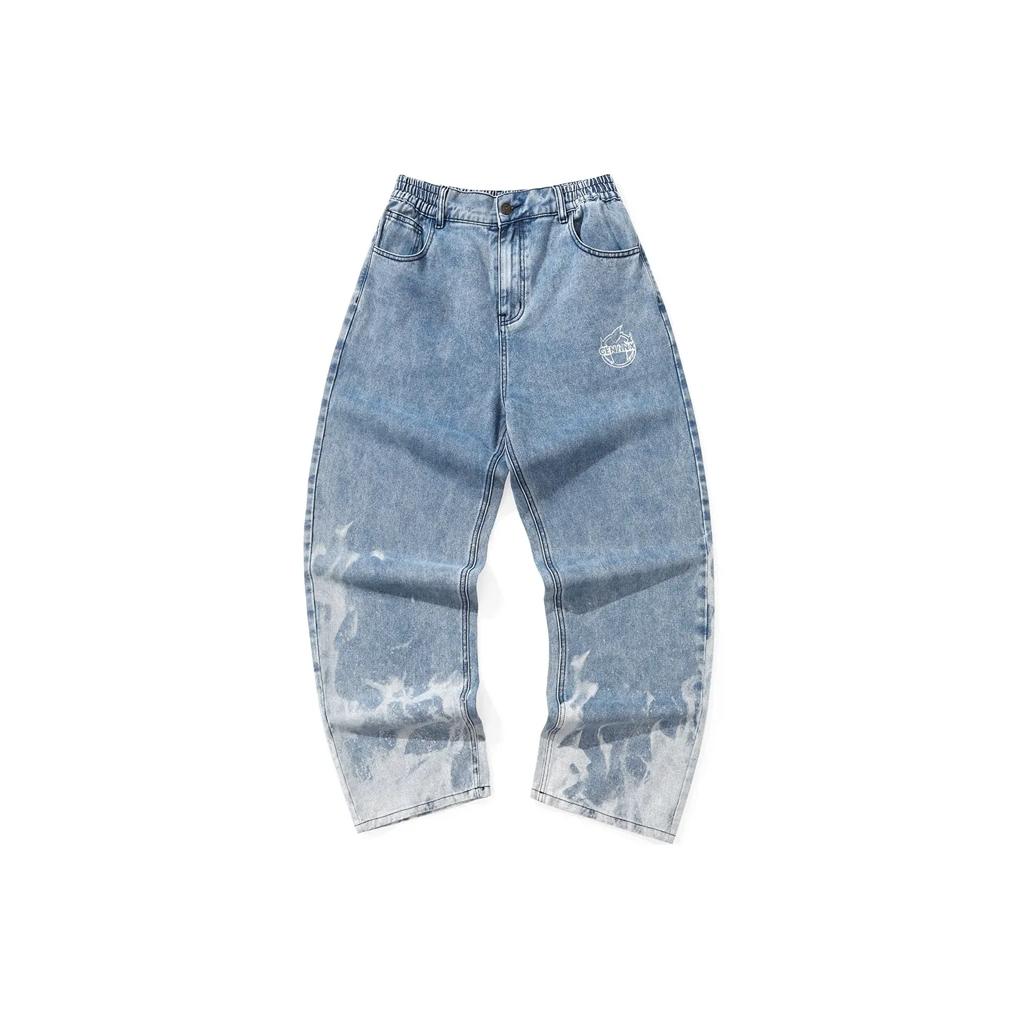GENANX Straight Jeans Unisex Denim Blue