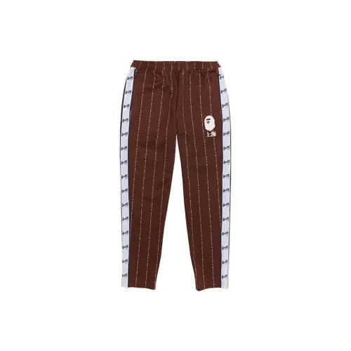 A BATHING APE Bape Бургундский Мужские Вязаные Тренировочные Брюки