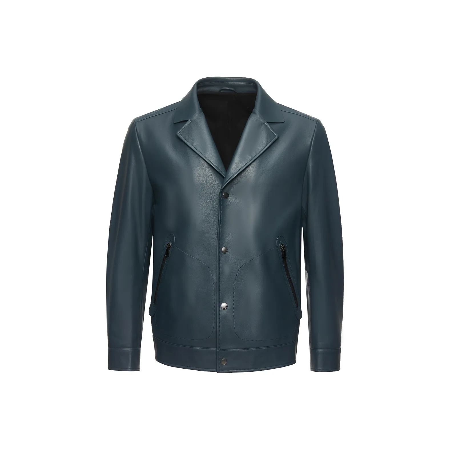 LIU·JO UOMO Leather Jacket Men's Blue Gray