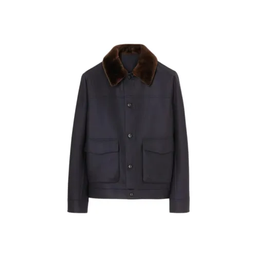 Loro Piana Мужские куртки морского синего цвета