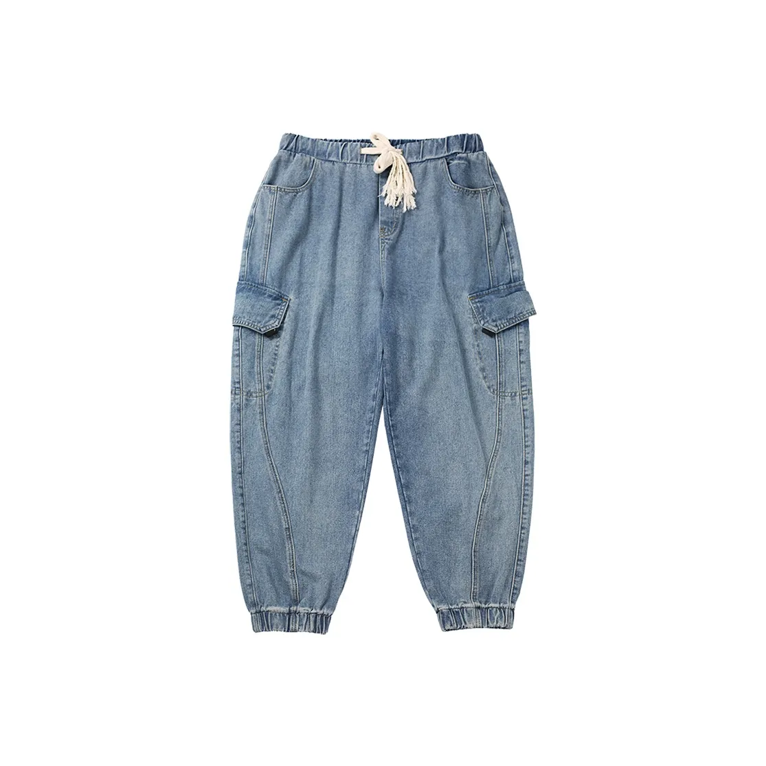 WAYNEXZAVIER Cargo Pants Jeans Men's Light Blue