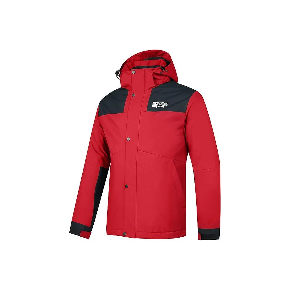 QIAODAN Trench Coat Men's Tomato Red/Black