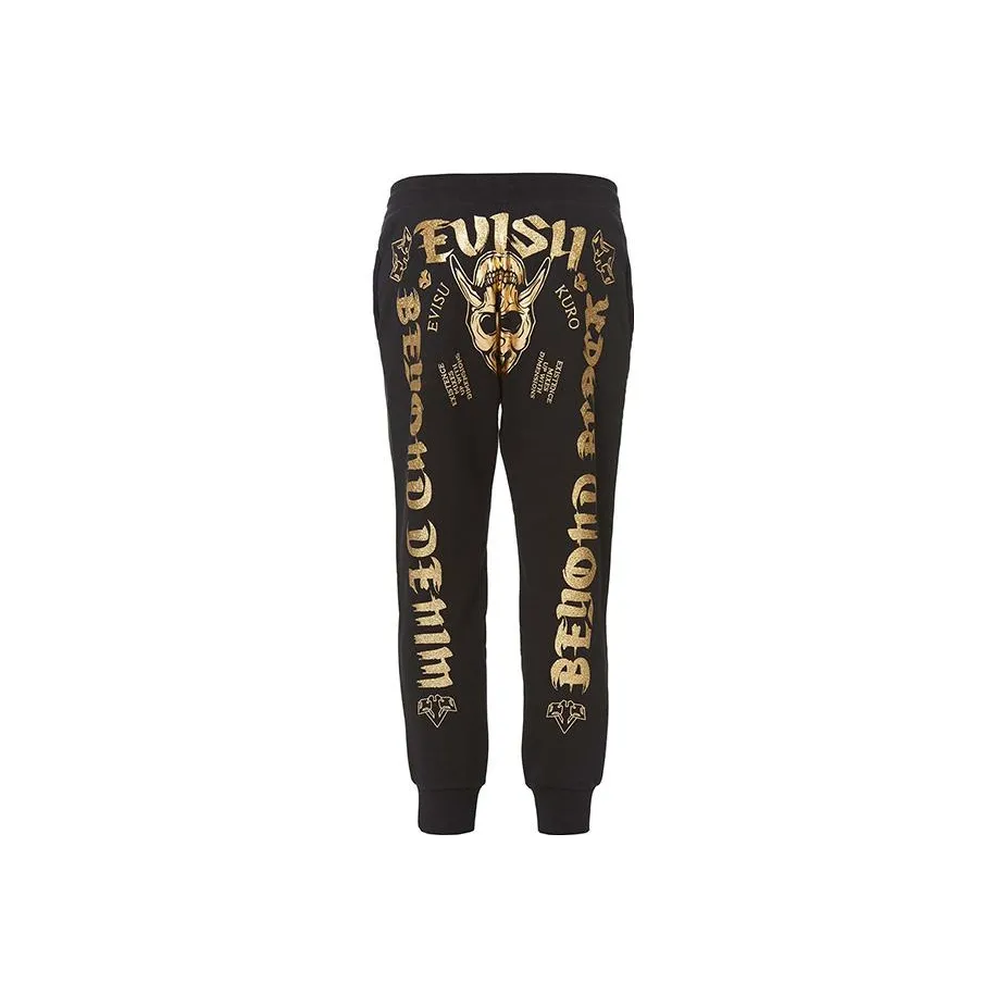 EVISU Knitted Sweatpants Men's Black