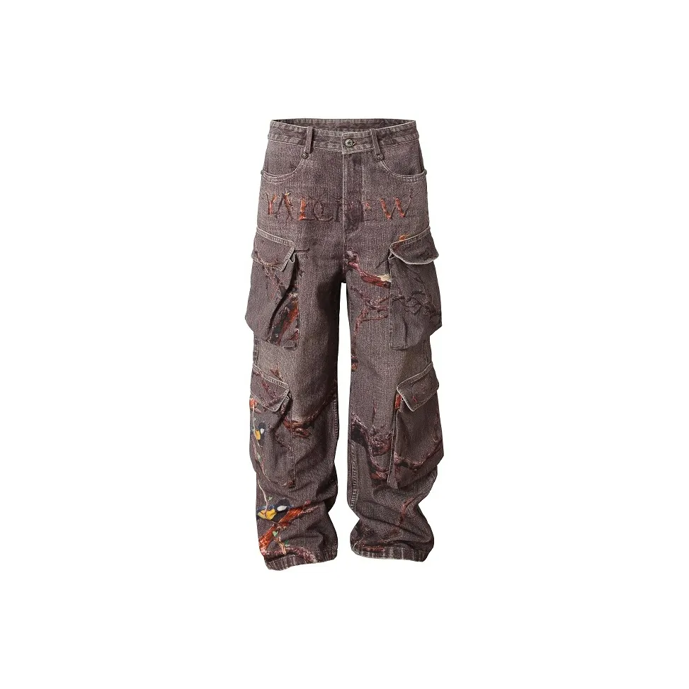 YADcrew Jeans Unisex Dark Purple
