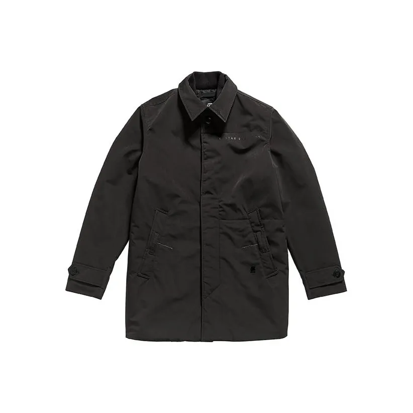 STAR RAW Тренчкот Мужской Темно-черный