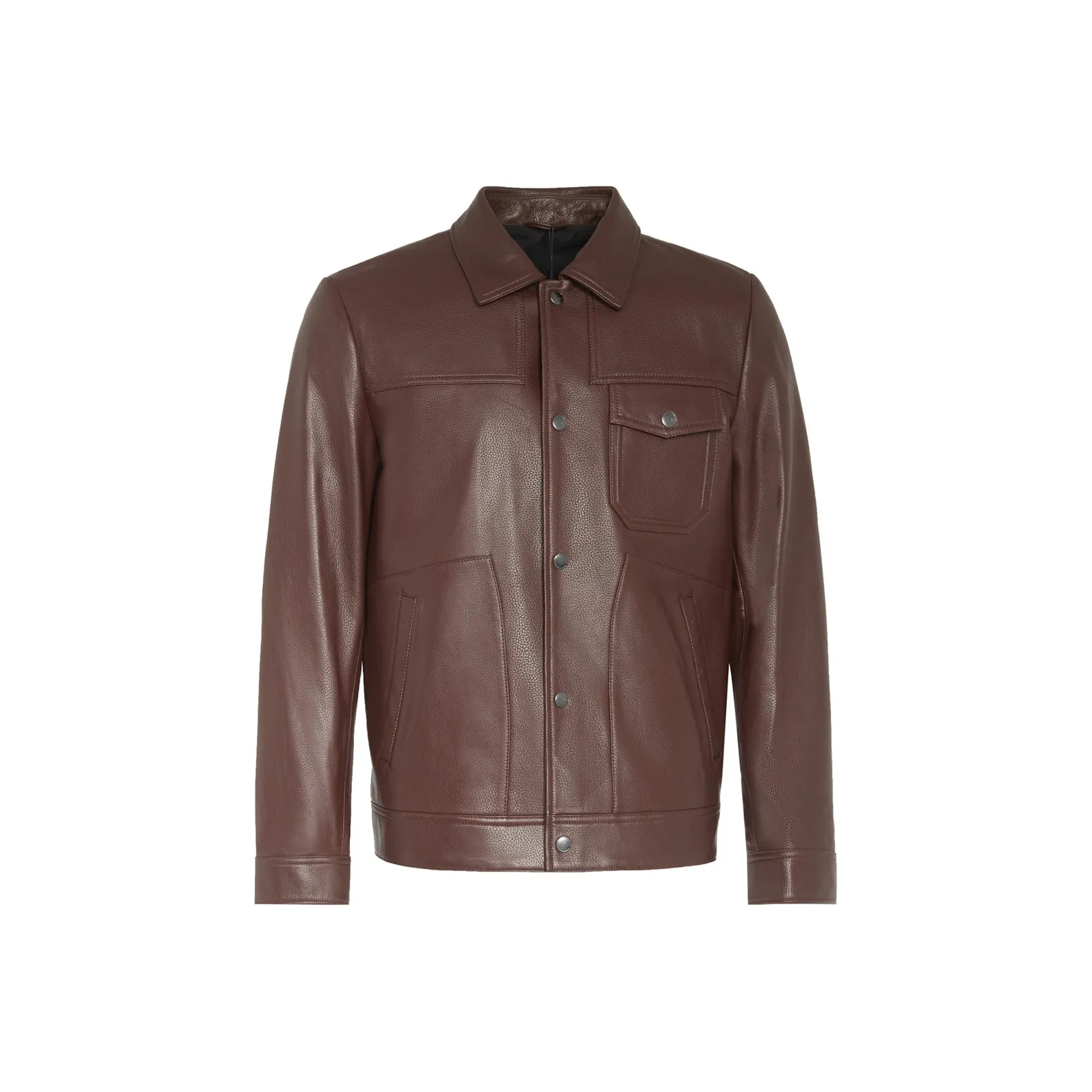 LIU·JO UOMO Красный кофе Мужская кожаная куртка