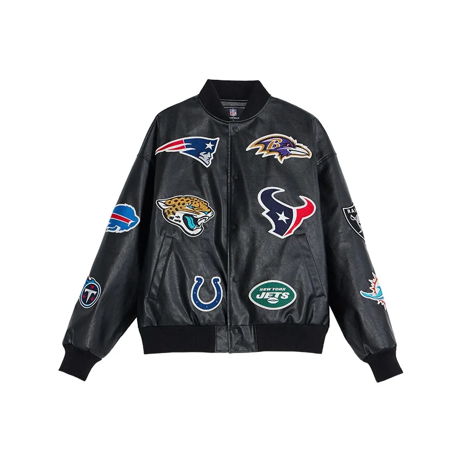 NFL Leather Jackets Unisex Black