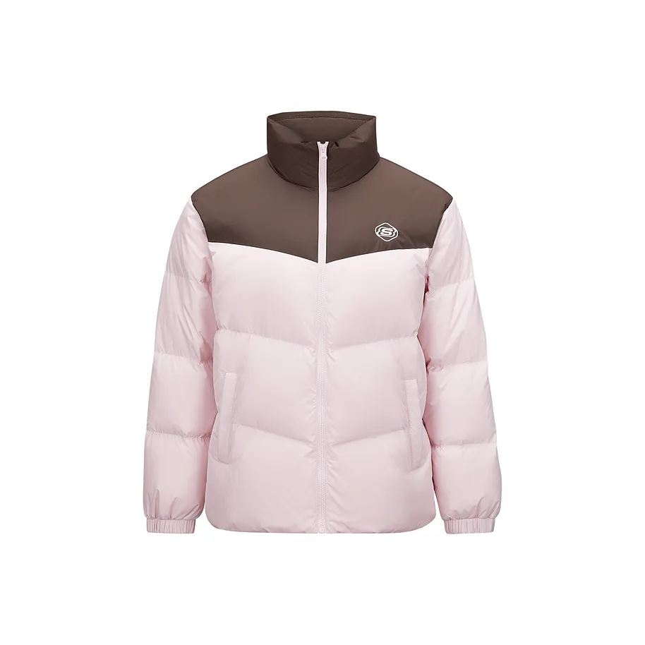 Skechers Пуховик Унисекс Серый Розовый