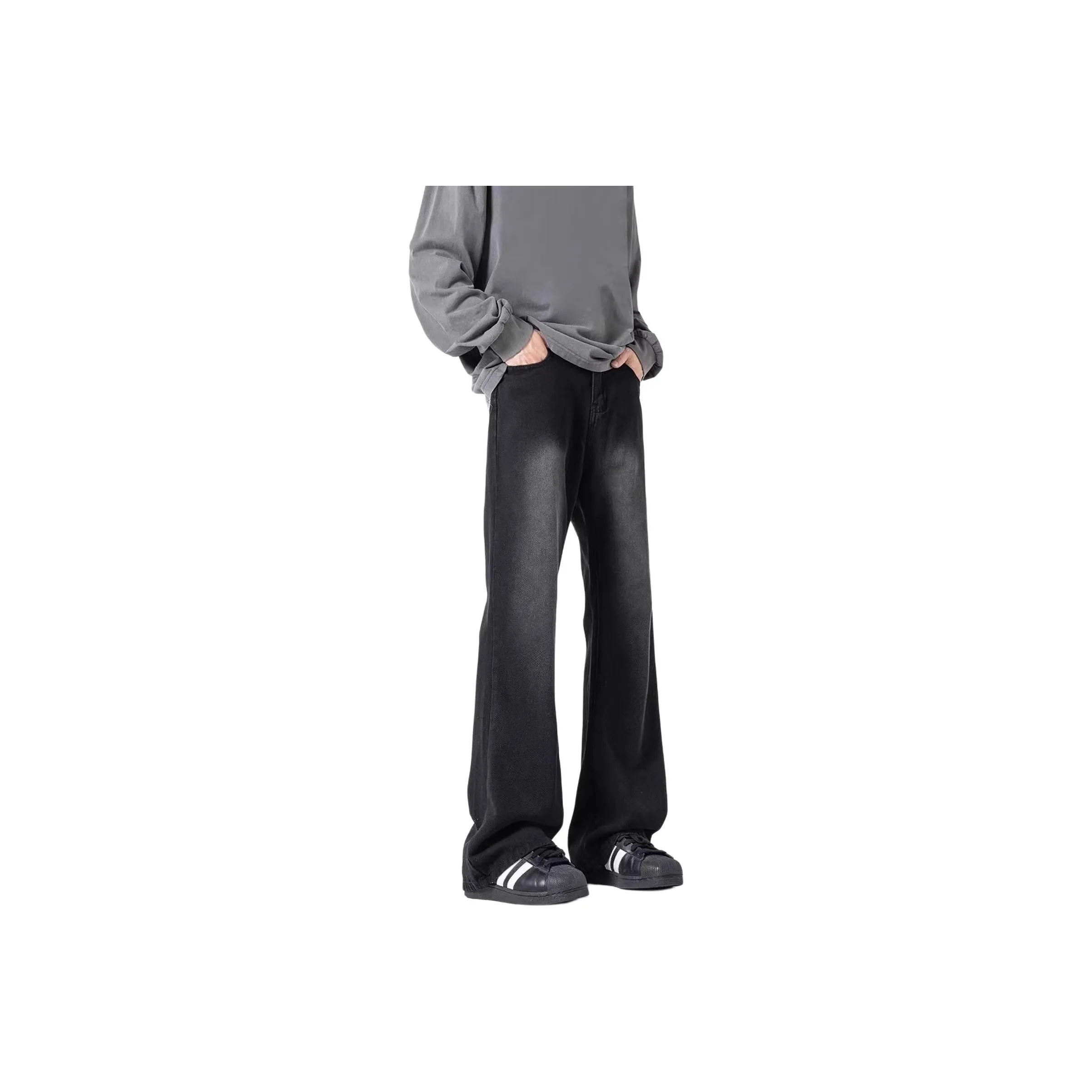 DUATOGE Jeans Men's Washed Black 