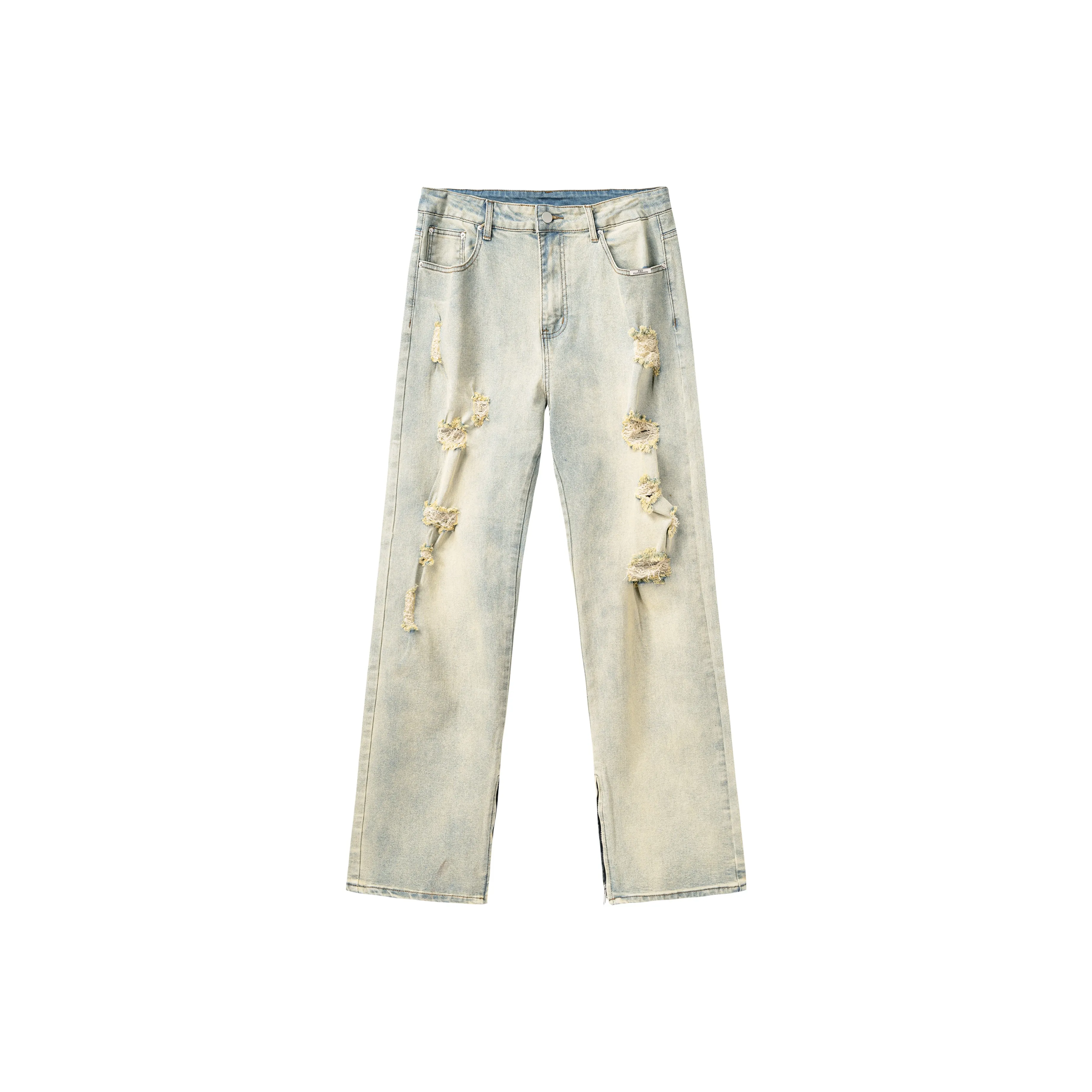 PILOTDRAGON Промытый Straight Нога Джинсы Унисекс