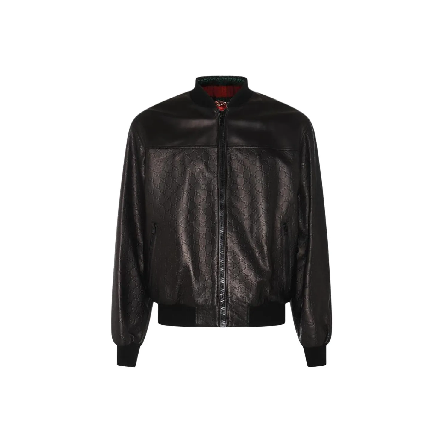 GUCCI Gg Debossed pattern Leather Jacket