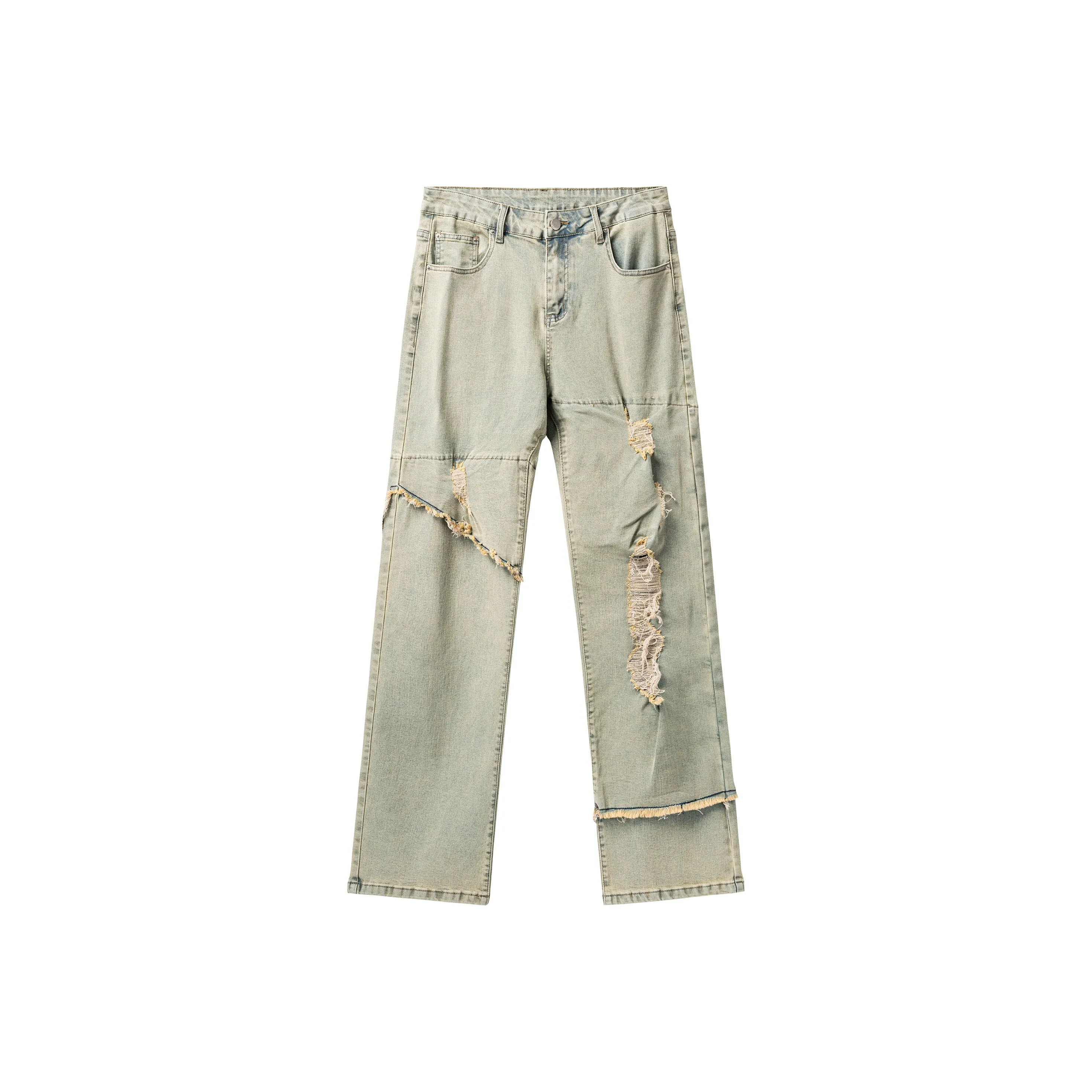 XINYINSU SS24 Jeans Unisex Yellow Mud