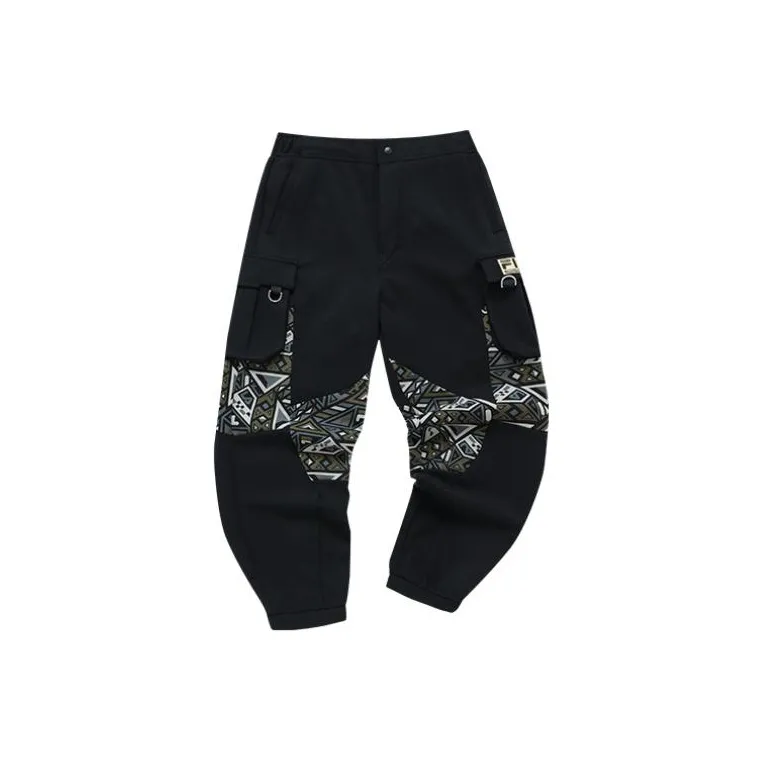 FILA FUSION FILAX WHITE MOUNTAINEERING Knitted Sweatpants Men's Black