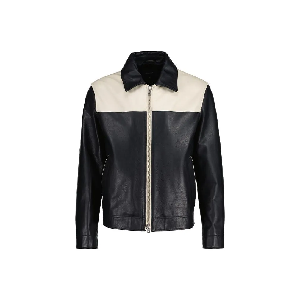 GANT Темно-синий Синий Мужская Кожаная Куртка