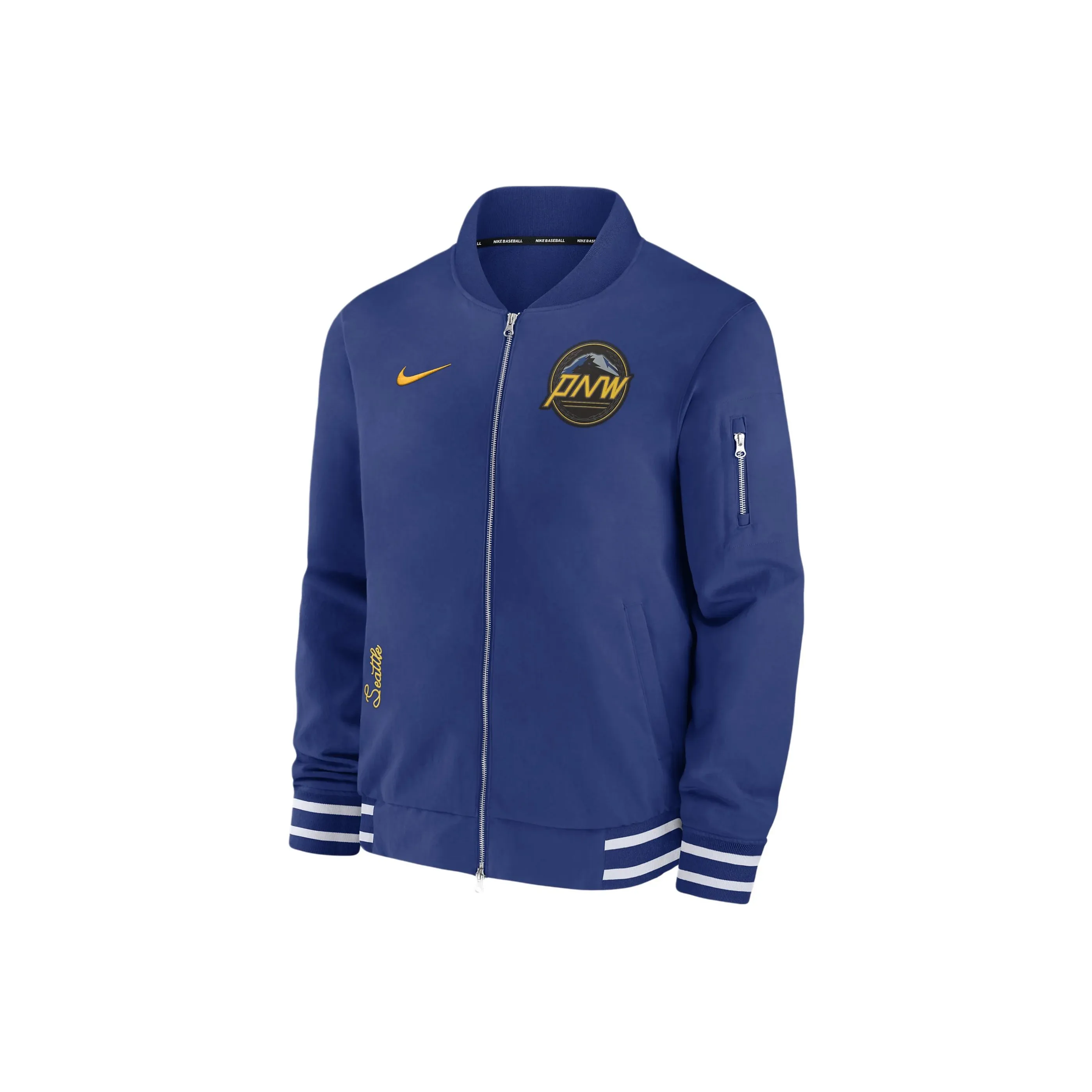 Nike Seattle Mariners Authentic Collection City Connect Game Time Men's Nike Mlb Full Zip Bomber Jacket