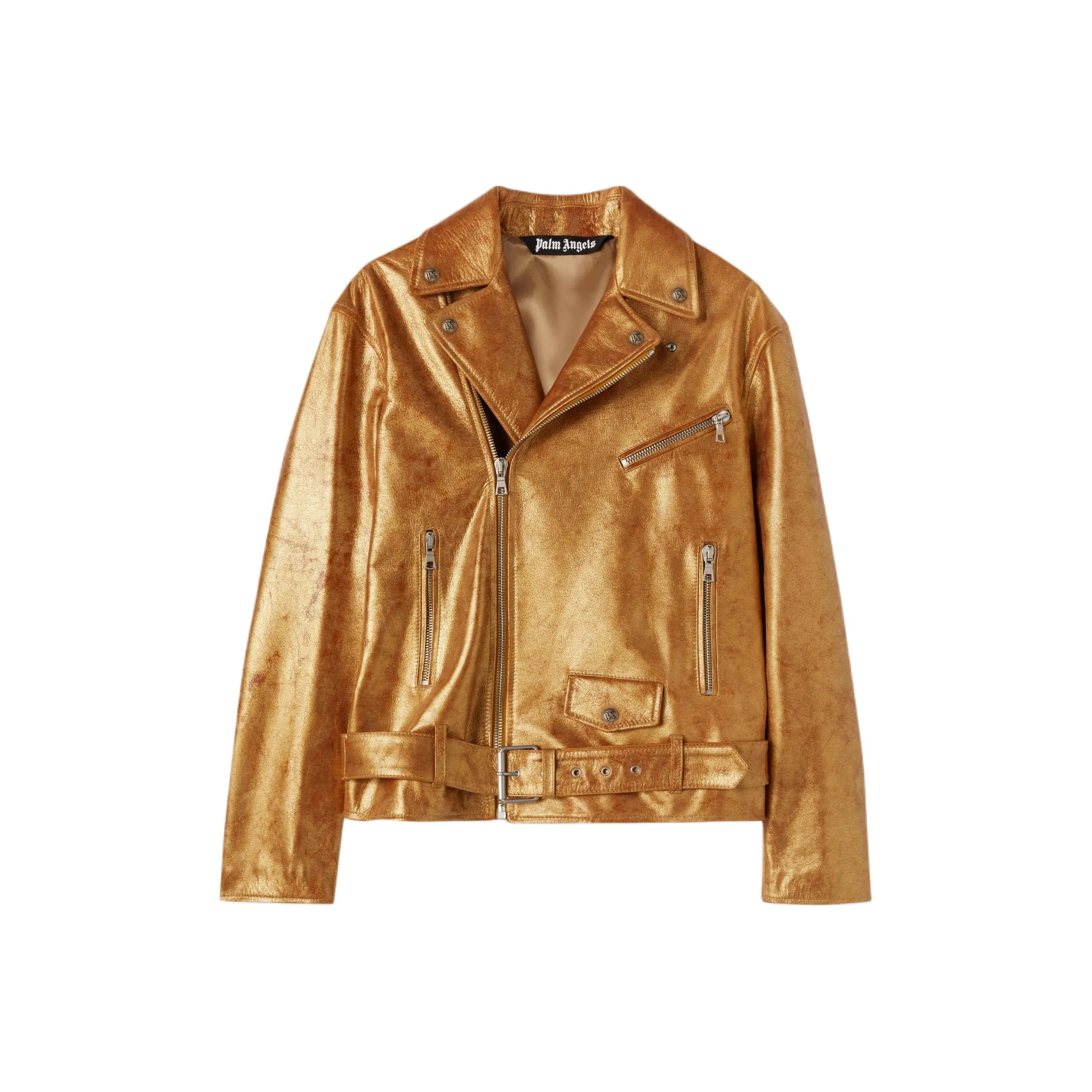 PALM ANGELS Metallic Biker Jacket
