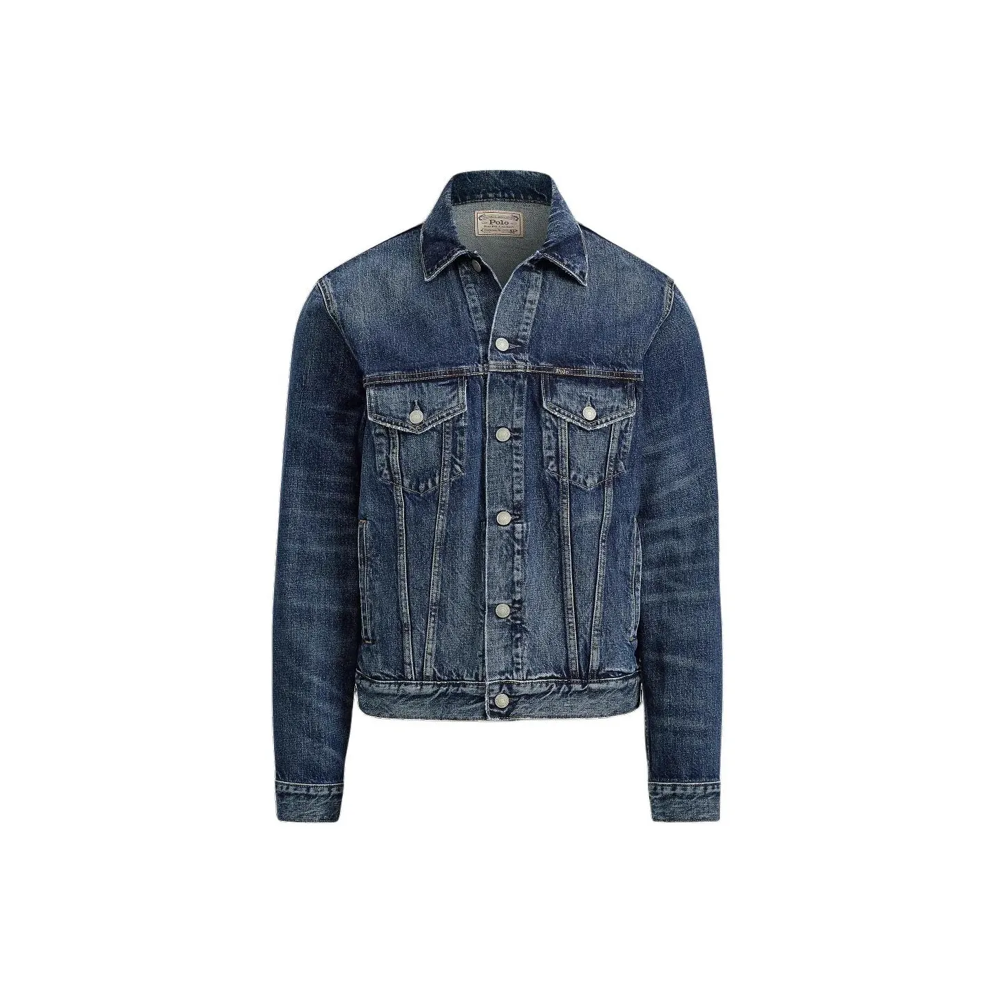 Polo Ralph Lauren SS24 Выцветший Деним Trucker Куртка Куртки Пальто Мужской Синий
