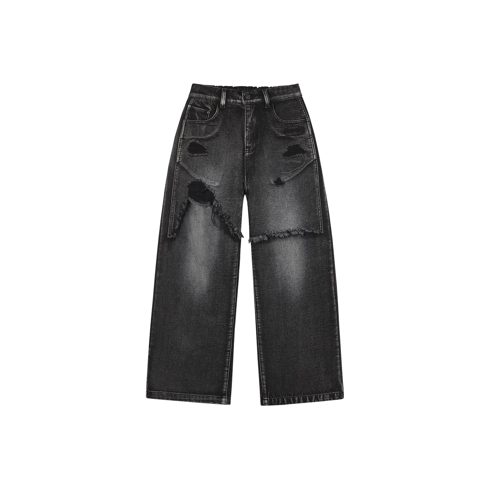 MMLG Джинсы Унисекс Выстиранный Деним Черный