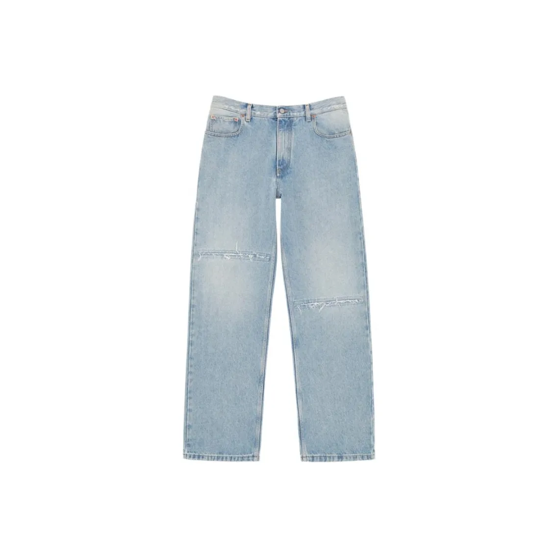 MM6 Maison Margiela Frayed Detailed Straight Leg Jeans