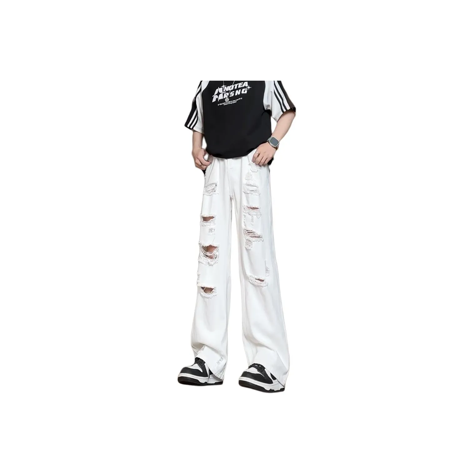 UPXIW Белые Унисекс Джинсы